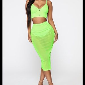 Two Piece Neon Green Set